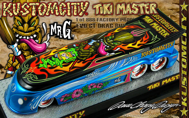 KUSTOMCITY� EVO GT DRAG BUS - TIKI MASTERS - TURQUOISE/BLACK